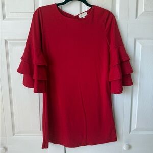 Simply Southern Red Sheath Dress with Bell Sleeves